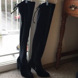 Thigh High Velvet Boots